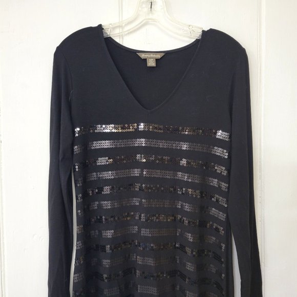 Tommy Bahama Sequined Black Jersey Dress - Picture 3 of 5